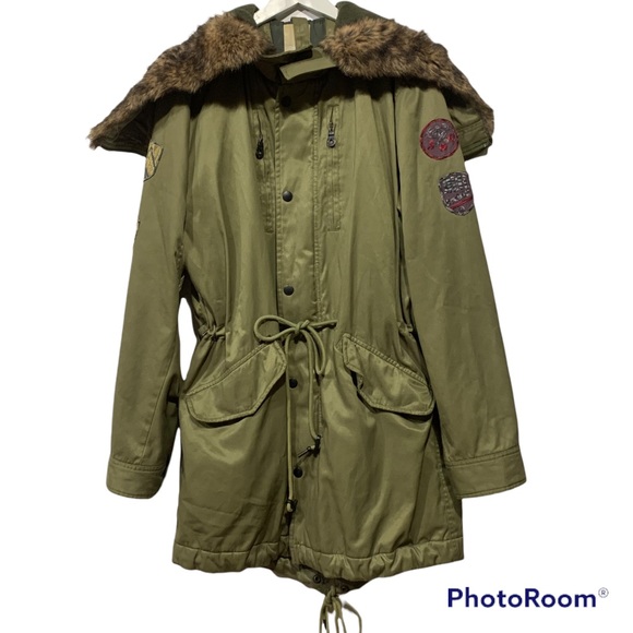 Diesel Parka Quilted Hooded Utility 